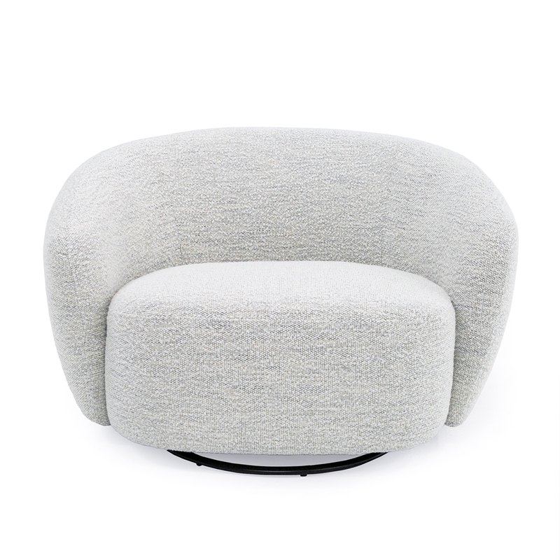 Pemberly Row Swivel Chair Upholstered in Off White Textile Fabric