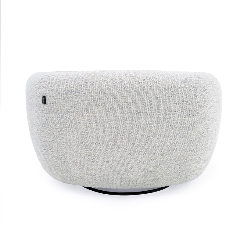 Pemberly Row Swivel Chair Upholstered in Off White Textile Fabric