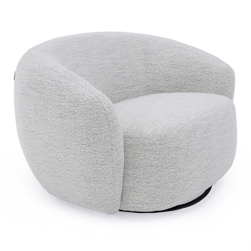 Pemberly Row Swivel Chair Upholstered in Off White Textile Fabric