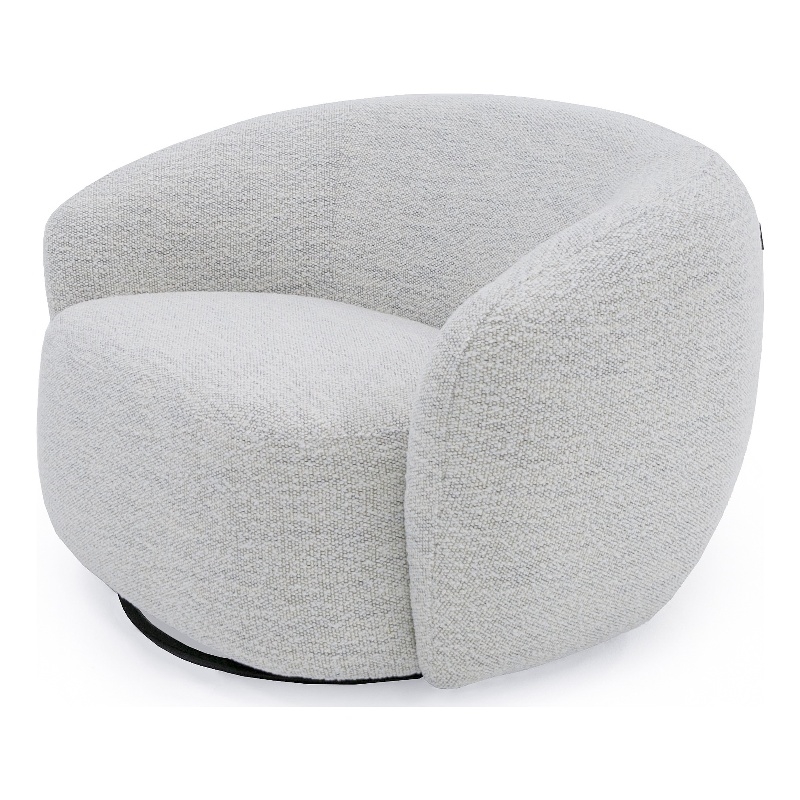 Pemberly Row Swivel Chair Upholstered in Off White Textile Fabric