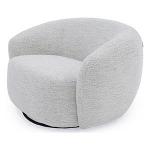 Pemberly Row Swivel Chair Upholstered in Off White Textile Fabric