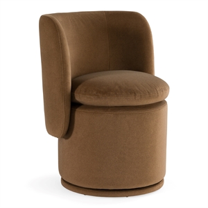 Pemberly Row Modern Swivel Dining Chair in Vesper Tobacco Fabric