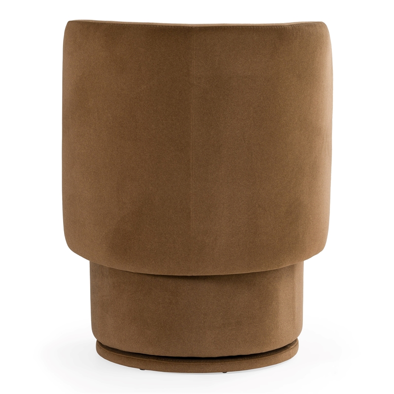 Pemberly Row Modern Swivel Dining Chair in Vesper Tobacco Fabric
