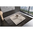 Pemberly Row Beige Fabric Modular Armless Chair in Modern Style