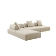 Pemberly Row Beige Fabric Modular Armless Chair in Modern Style