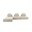 Pemberly Row Beige Fabric Modular Armless Chair in Modern Style