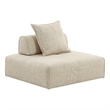 Pemberly Row Beige Fabric Modular Armless Chair in Modern Style