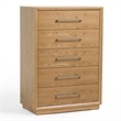 Pemberly Row Modern Natural Wood Chest with 5 Drawers