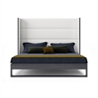 Pemberly Row Heloise Contemporary Vegan Leather King Bed in White and Grey