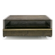 Pemberly Row Modern Solid Wood & Concrete Coffee Table in Dark Gray/Walnut
