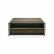 Pemberly Row Modern Solid Wood & Concrete Coffee Table in Dark Gray/Walnut