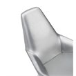 Pemberly Row Modern Stainless Steel Faux Leather Dining Chair in Gray