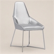 Pemberly Row Modern Stainless Steel Faux Leather Dining Chair in Gray