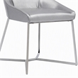 Pemberly Row Modern Stainless Steel Faux Leather Dining Chair in Gray