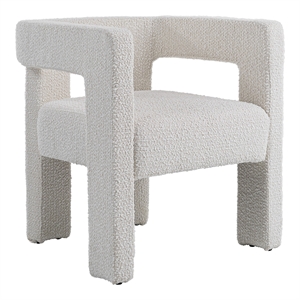 Pemberly Row Modern Fabric Upholstered Dining Chair in White
