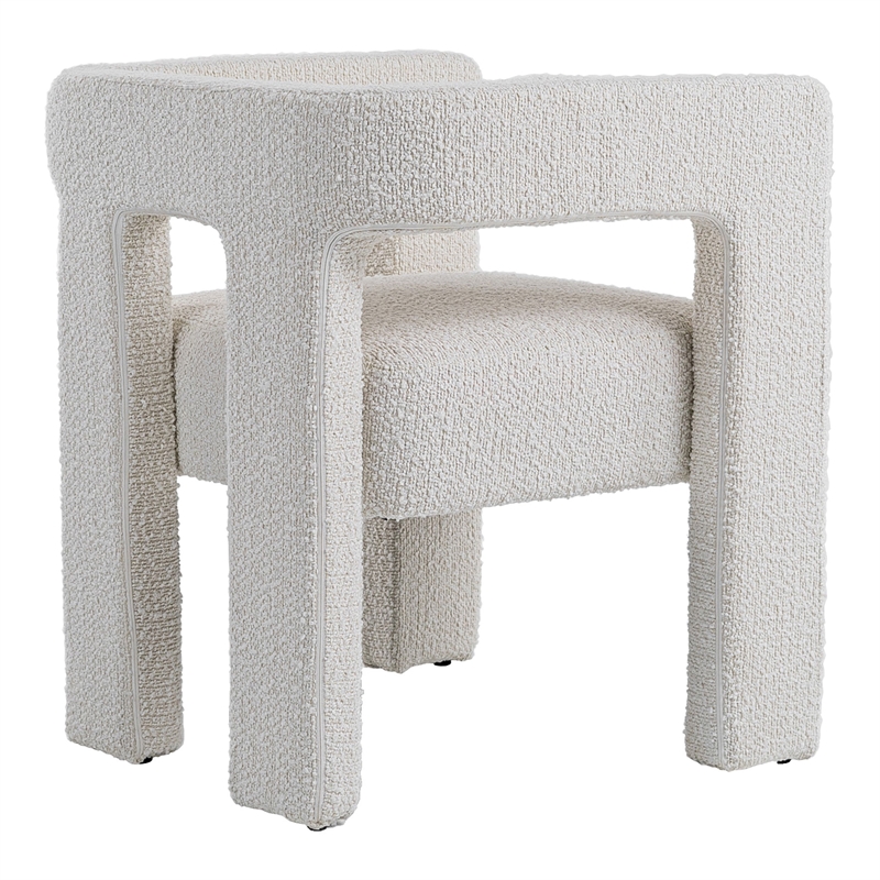 Pemberly Row Modern Fabric Upholstered Dining Chair in White