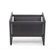 Pemberly Row Modern Stainless Steel Saddle Leather Magazine Rack in Gray