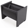 Pemberly Row Modern Stainless Steel Saddle Leather Magazine Rack in Gray