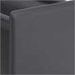 Pemberly Row Modern Stainless Steel Saddle Leather Magazine Rack in Gray