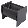 Pemberly Row Modern Stainless Steel Saddle Leather Magazine Rack in Gray