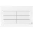 Pemberly Row Modern 6-Drawer MDF Dresser in White High-Gloss Finish