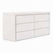 Pemberly Row Modern 6-Drawer MDF Dresser in White High-Gloss Finish