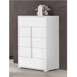 Pemberly Row Nicla 5-Drawer Modern Soft-Closing Chest in White MDF Wood