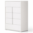 Pemberly Row Nicla 5-Drawer Modern Soft-Closing Chest in White MDF Wood