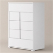 Pemberly Row Nicla 5-Drawer Modern Soft-Closing Chest in White MDF Wood