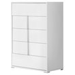 Pemberly Row Nicla 5-Drawer Modern Soft-Closing Chest in White MDF Wood