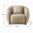 Pemberly Row Modern Beige Fabric Accent Chair with Curved Arms