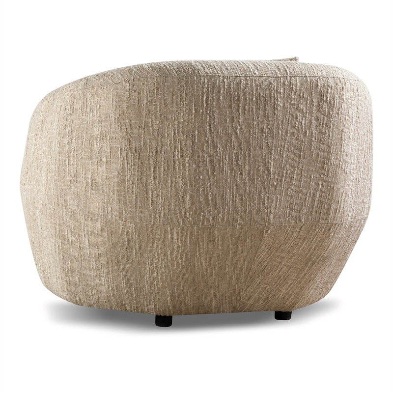 Pemberly Row Modern Beige Fabric Accent Chair with Curved Arms