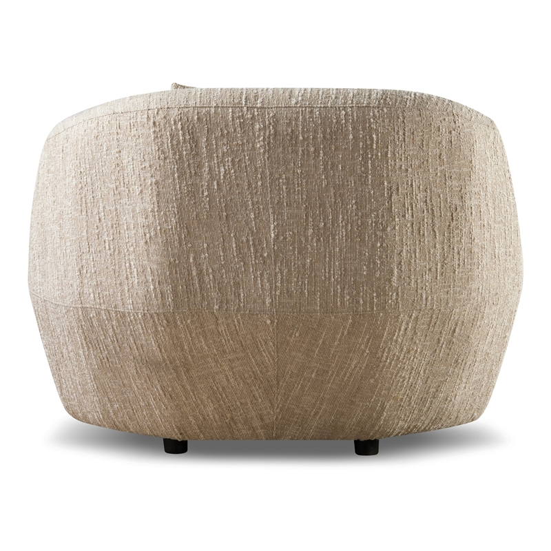 Pemberly Row Modern Beige Fabric Accent Chair with Curved Arms