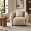 Pemberly Row Modern Beige Fabric Accent Chair with Curved Arms