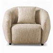 Pemberly Row Modern Beige Fabric Accent Chair with Curved Arms