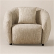 Pemberly Row Modern Beige Fabric Accent Chair with Curved Arms
