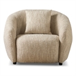 Pemberly Row Modern Beige Fabric Accent Chair with Curved Arms