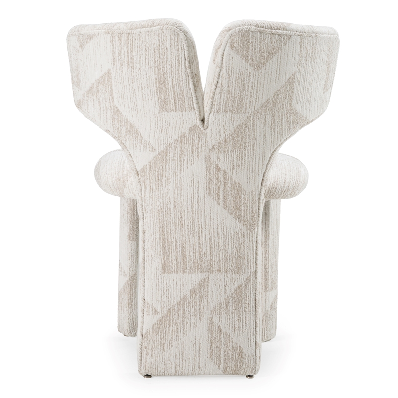 Pemberly Row Beige Fabric Dining Chair Set with Solid Ash Legs