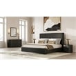 Pemberly Row Modern Black Acacia Chest with Gold Metal Handles