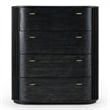 Pemberly Row Modern Black Acacia Chest with Gold Metal Handles