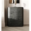 Pemberly Row Modern Black Acacia Chest with Gold Metal Handles