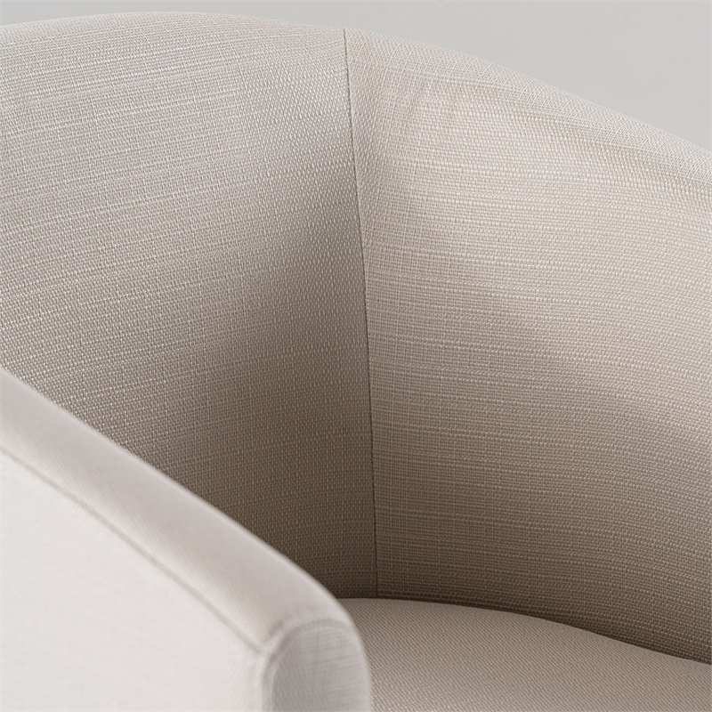 Pemberly Row Modern Counter Chair with Off White Fabric & Brass Base