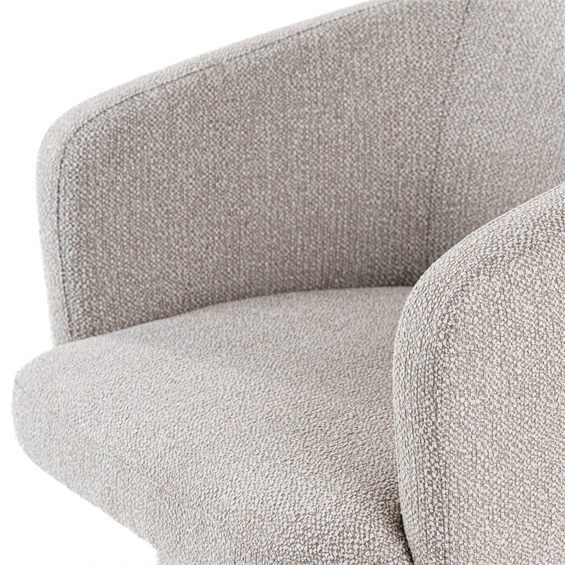 Pemberly Row Fully Upholstered Light Gray Dining Chair with Windsor Back