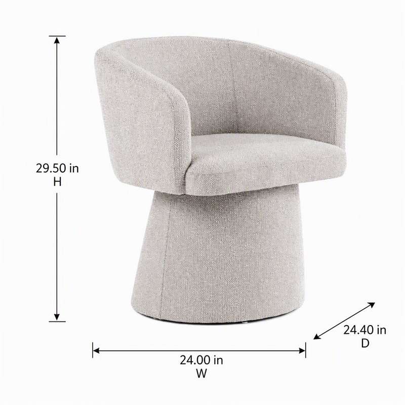 Pemberly Row Fully Upholstered Light Gray Dining Chair with Windsor Back
