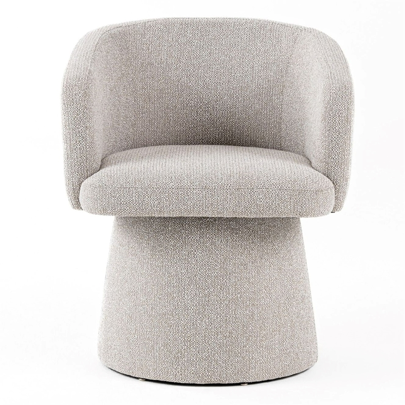 Pemberly Row Fully Upholstered Light Gray Dining Chair with Windsor Back