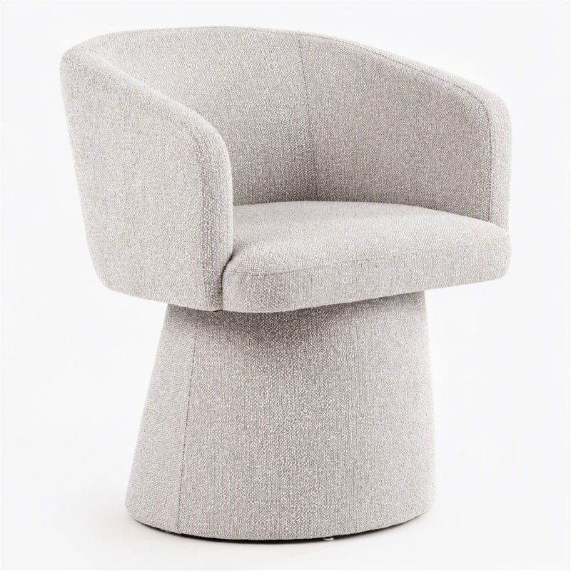 Pemberly Row Fully Upholstered Light Gray Dining Chair with Windsor Back