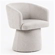 Pemberly Row Fully Upholstered Light Gray Dining Chair with Windsor Back
