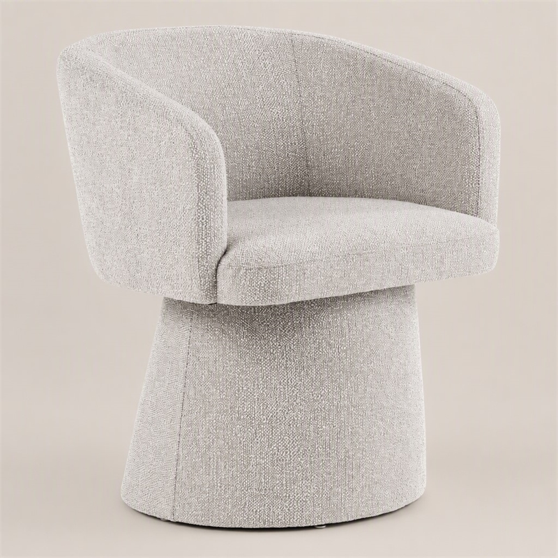 Pemberly Row Fully Upholstered Light Gray Dining Chair with Windsor Back