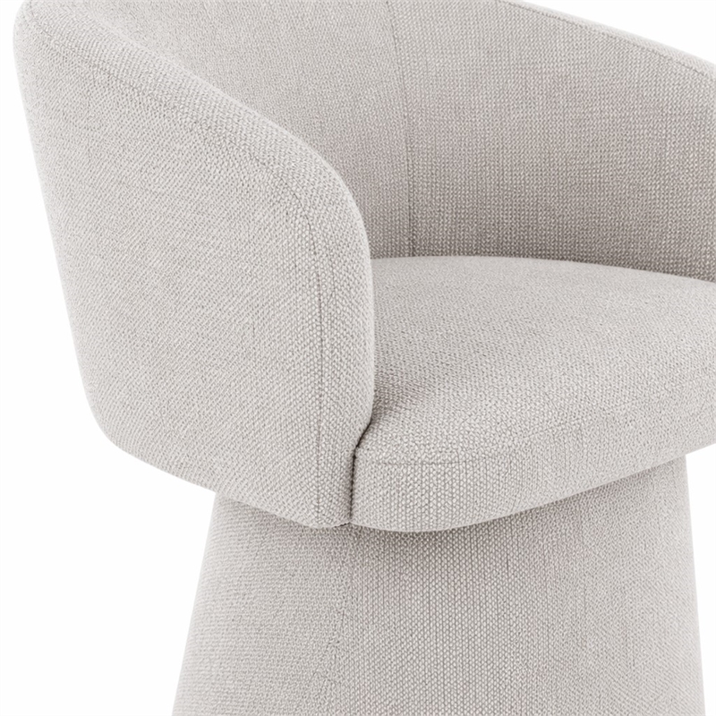 Pemberly Row Fully Upholstered Light Gray Dining Chair with Windsor Back