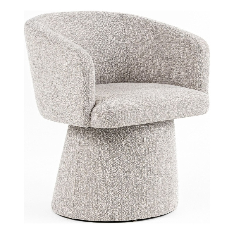 Pemberly Row Fully Upholstered Light Gray Dining Chair with Windsor Back